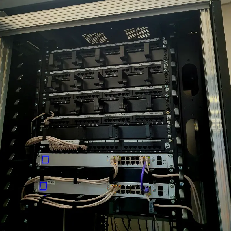 Server Rack with Unify Managed Switches